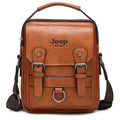 Jeep Buluo Men’s Leather Messenger Bag – Large Capacity Crossbody Shoulder Bag