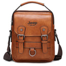 Jeep Buluo Men’s Leather Messenger Bag – Large Capacity Crossbody Shoulder Bag